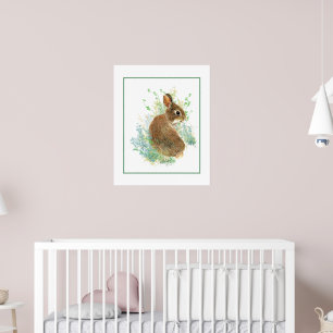 Waterverf Mooie Konijn Konijn Dier Kunst Poster