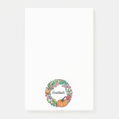 Waterverf mooie pompoen met bladeren post-it® notes (Voorkant)