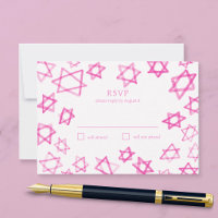 Waterverf Mooie Roze Davidster Bar Mitswa Bat Mitz