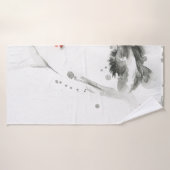 Waterverf mooie vrouw gezicht badhanddoek (Badhanddoek)