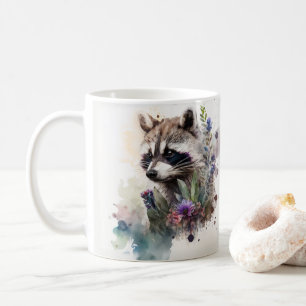 Waterverf Mooie Wasbeer Lente Bloemen         Koffiemok