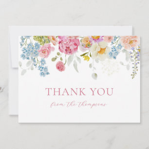 Waterverf Mooie Wilde Bloemen Baby Jongens Shower Bedankkaart