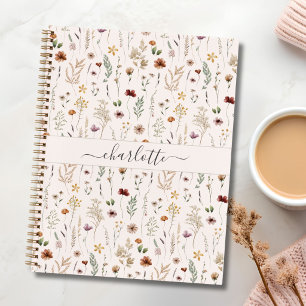 Waterverf Mooie Wilde Bloemen Bloemmotief Notitieboek