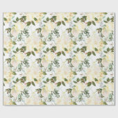 Waterverf mooie witte rozen cadeaupapier (Vlak)