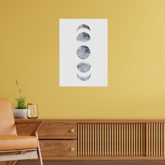 Waterverf Moon Print Poster (Woonkamer 2)