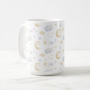 Waterverf Moon Stars & Cloud Pattern Koffiemok