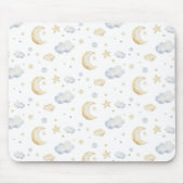 Waterverf Moon Stars & Cloud Pattern Muismat (Voorkant)