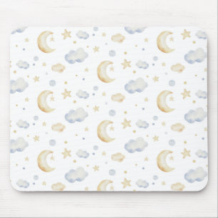 Waterverf Moon Stars & Cloud Pattern Muismat