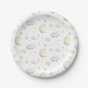 Waterverf Moon Stars & Cloud Pattern Papieren Bordje