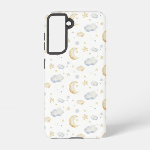 Waterverf Moon Stars & Cloud Pattern Samsung Galaxy Hoesje