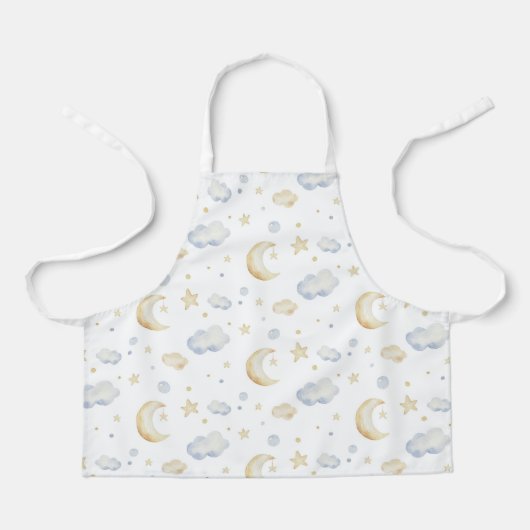 Waterverf Moon Stars & Cloud Pattern Schort (Voorkant)