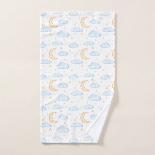 Waterverf Moon Stars en Clouds Patroon Bad Handdoek (Handdoek)