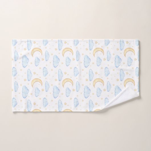 Waterverf Moon Stars en Clouds Patroon Bad Handdoek (Handdoek)