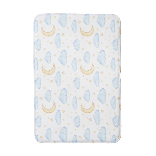 Waterverf Moon Stars en Clouds Patroon Badmat (Voorkant Verticaal)