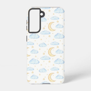 Waterverf Moon Stars en Clouds Patroon Samsung Galaxy Hoesje