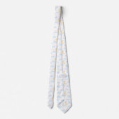 Waterverf Moon Stars en Clouds Patroon Stropdas (Achterkant)