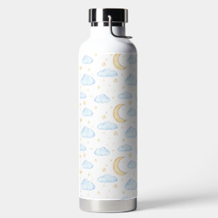 Waterverf Moon Stars en Clouds Patroon Waterfles