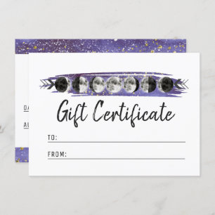 Waterverf Moons Lunar Cycle Cadeaubon Kaart