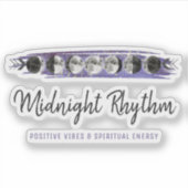 Waterverf Moons Maancyclus Galaxy Sky Logo Sticker (Voorkant)