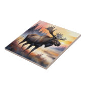 Waterverf Moose bij zonsopgang Tegeltje (Zijkant)