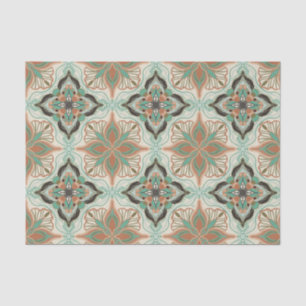 Waterverf Moroccan Floral Tegel Pattern Tissuepapier