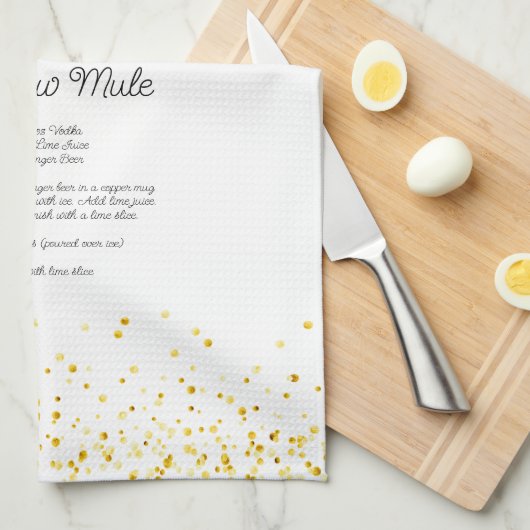 Waterverf Moscow Mule Custom Drink Recept Theedoek (Quarter Fold)