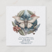 Waterverf Moth and Flowers Square Visitekaartje (Achterkant)