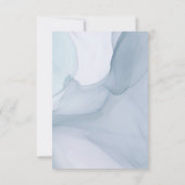 Waterverf Motion Blue Wedding Reactie Kaart (Achterkant)