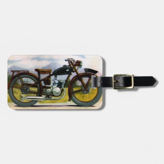 Waterverf  motorfiets bagagelabel (Voorkant horizontaal)