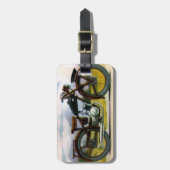 Waterverf  motorfiets bagagelabel (Voorkant verticaal)