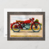 Waterverf  motorfiets briefkaart (Voorkant / Achterkant)