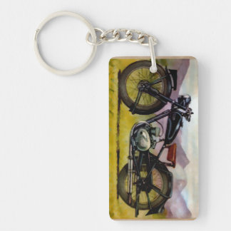 Waterverf  motorfiets sleutelhanger