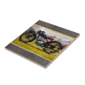 Waterverf  motorfiets tegeltje (Zijkant)