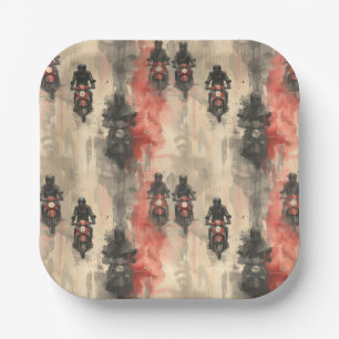 Waterverf motorfietsen, bikers, racen, motorfietse papieren bordje