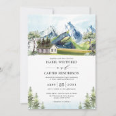 Waterverf Mountain Boho Forest Wedding Kaart (Voorkant)
