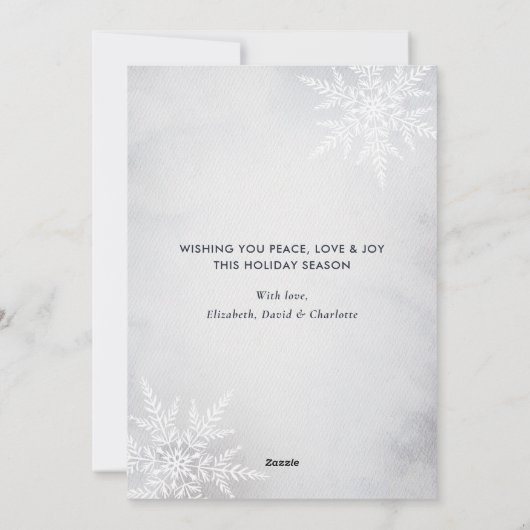 Waterverf Mountain Deer Snowflake-kerstkaarten Feestdagenkaart (Achterkant)