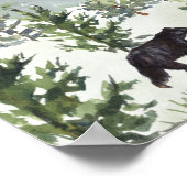 Waterverf Mountain Forest Beer, gepersonaliseerd Poster (Hoek)