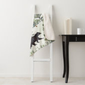 Waterverf Mountain Forest Beer Personalized Boy Sherpa Deken (In situ)