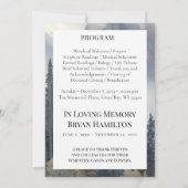 Waterverf Mountain Forest begrafenisprogramma Kaart (Achterkant)