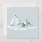 Waterverf Mountain Green Winter Bruiloft Save The Date (Achterkant)