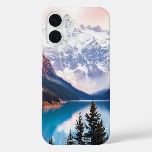Waterverf Mountain Lake Natuur Case-Mate iPhone Case (Achterkant)