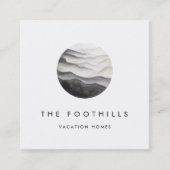 Waterverf Mountain Logo Vierkante Visitekaartje (Voorkant)