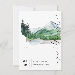 Waterverf Mountain Montana-kaart Opslaan datum Save The Date