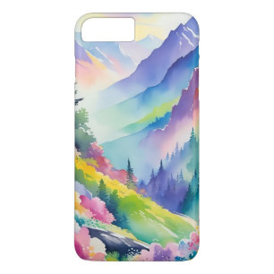 waterverf Mountain & Rainbow telefoonhoesje iPhone 8 Plus / 7 Plus Hoesje