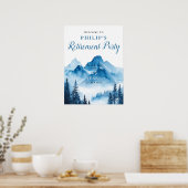 Waterverf Mountain Retirement Party Welkomstbord Poster (Keuken)