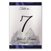 Waterverf Mountain & Ribbon bruiloft Kaart (Achterkant)