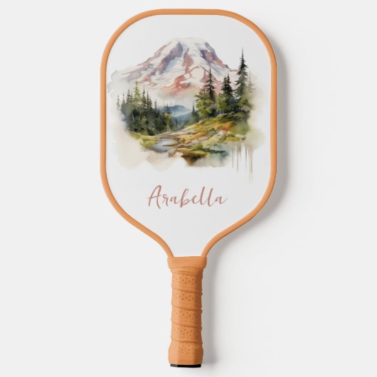 Waterverf Mountain Schilderachtig Landschap gepers Pickleball Paddle (Achterkant)