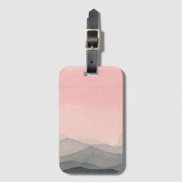 Waterverf Mountain Sunset Bagagelabel