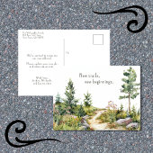 Waterverf Mountain Trail bewegende aankondiging Briefkaart