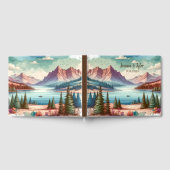 Waterverf Mountain Uitzichten trouwdatum Gastenboek (Volledig)